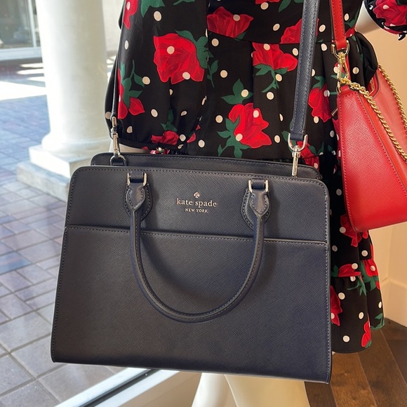 kate spade Handbags - Kate Spade Madison Saffiano Leather Medium Satchel
COLOR:
Parisian Navy
NWT